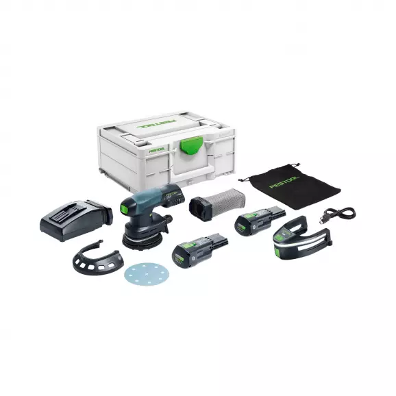 Акумулаторен ексцентършлайф FESTOOL ETSC 125 3.0 I-Plus, 18V, 3.0Ah, Li-Ion, 6000-10000об/мин., ф125мм