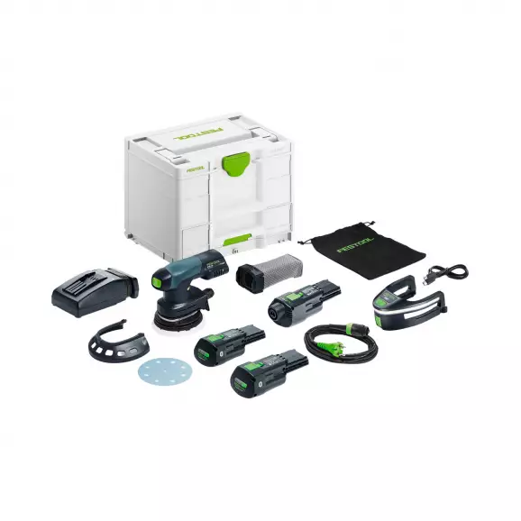 Акумулаторен ексцентършлайф FESTOOL ETSC 125 3.0 I-Set, 18V, 3.0Ah, Li-Ion, 6000-10000об/мин., ф125мм