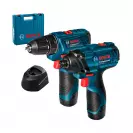 Акумулаторен комплект BOSCH GSR 120-LI + GDR 120-LI, 12V, 2.0Ah, Li-Ion - small, 274973
