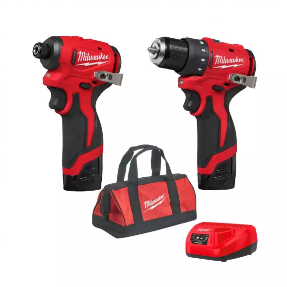 Акумулаторен комплект MILWAUKEE M12 BLPP2D-202B (M12 BLIDRC-0 + M12 BLDDRC-0), 12V, 2.0Ah, Li-Ion