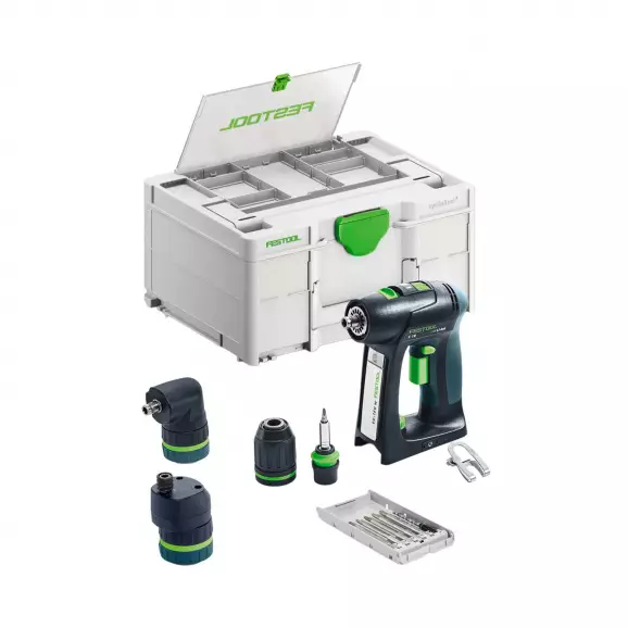 Акумулаторен винтоверт FESTOOL C 18 Basic-Set, 18V, -Ah, Li-Ion, 45Nm, 1/4