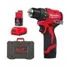 Акумулаторен винтоверт MILWAUKEE M12 BLDDRC-202C, 12V, 2.0Ah, Li-Ion, 40Nm - small
