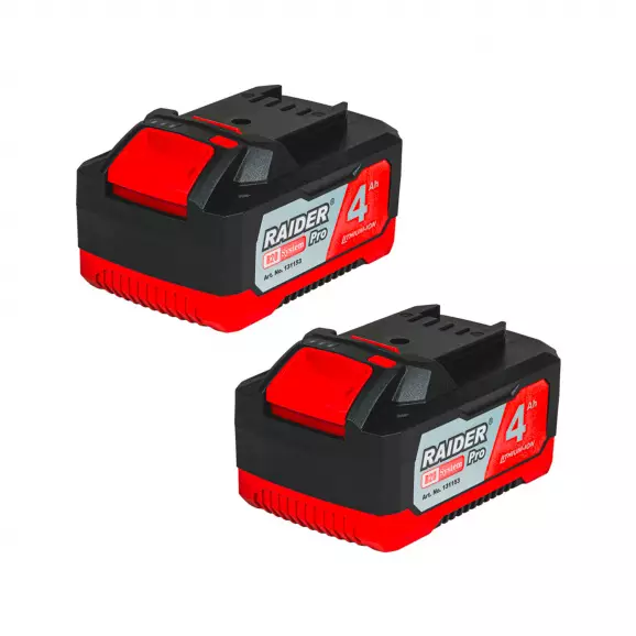 Батерия акумулаторна RAIDER RDP-R20 20V 2x4.0Ah, 20V, 4.0Ah, Li-Ion