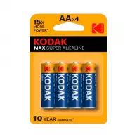 Батерия KODAK Max АА 1.5V 4бр., АA, 1.5V, алкална