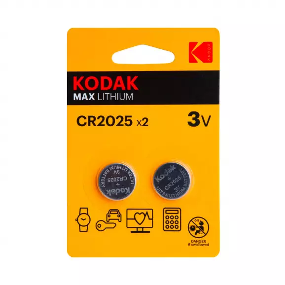 Батерия KODAK Max Lithium CR2025 2бр., CR 2025, 3V