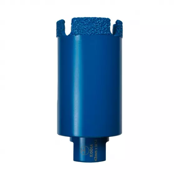 Боркорона с прахообразен диамант KODIA VACUUM BRAZED 42x70мм, захват M14, за мрамор, керамика и порцелан, за сухо и мокро пробиване