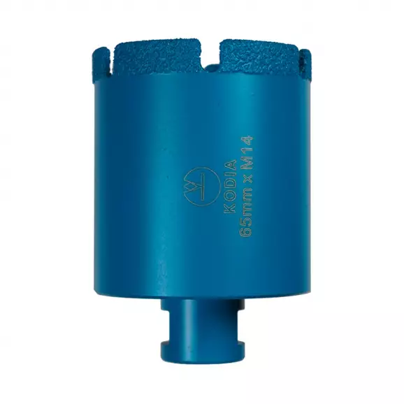 Боркорона с прахообразен диамант KODIA VACUUM BRAZED 65x70мм, захват M14, за мрамор, керамика и порцелан, за сухо и мокро пробиване