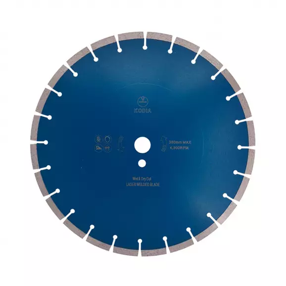 Диск диамантен KODIA LASER WELDED CONCRETE 350x3.2x10x20/25.4мм, за армиран бетон, сухо и мокро рязане