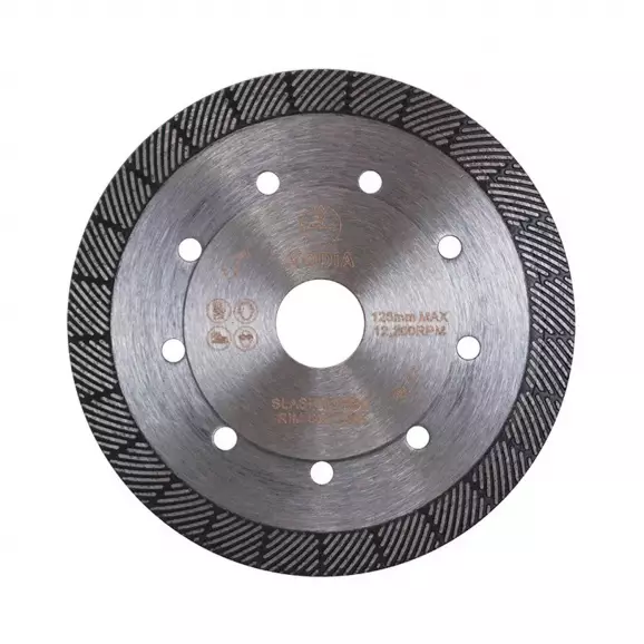 Диск диамантен KODIA SLASH TURBO 20 125х1.6x22.23мм, за гранит и технически камък, сухо и мокро рязане