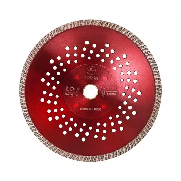 Диск диамантен KODIA ULTRA SUPER TURBO 230x2.6x10x25.4/22.23мм, за гранит, мрамор, сухо и мокро рязане