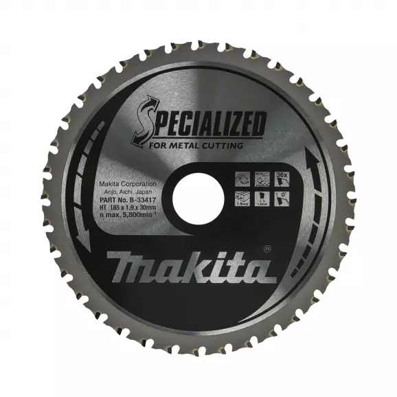 Диск с твърдосплавни пластини MAKITA 185/1.9/30 Z=36, за метал