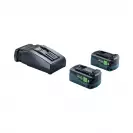 Комплект батерии и зарядно устройство FESTOOL 18V 2xHP5.0/TCL6, 18V, 5.0Ah, Li-Ion, Bluetooth - small