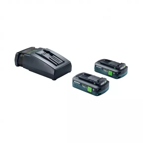 Комплект батерии и зарядно устройство FESTOOL 18V 2xTBX4/TCL6, 18V, 4.0Ah, Li-Ion, Bluetooth