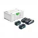 Комплект батерии и зарядно устройство FESTOOL SYS 18V 2xHP5.0/TCL6DUO, 18V, 5.0Ah, Li-Ion, Bluetooth - small