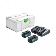 Комплект батерии и зарядно устройство FESTOOL SYS 18V 2xHP5.0/TCL6DUO, 18V, 5.0Ah, Li-Ion, Bluetooth