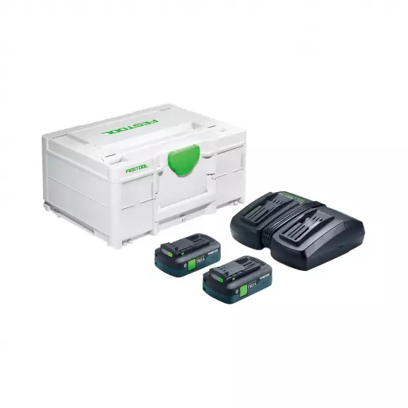 Комплект батерии и зарядно устройство FESTOOL SYS 18V 2xTBX4/TCL6DUO, 18V, 4.0Ah, Li-Ion, Bluetooth