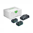 Комплект батерии и зарядно устройство FESTOOL SYS 18V 2xTBX8/SCA16, 18V, 8.0Ah, Li-Ion - small