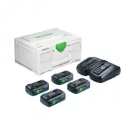 Комплект батерии и зарядно устройство FESTOOL SYS 18V 4xTBX4/TCL6DUO, 18V, 4.0Ah, Li-Ion, Bluetooth