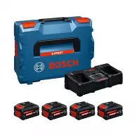 Комплект батерия и зарядно BOSCH 2xEXBA18V-55 + 2xEXBA18V-80 + EXAL18V2-320, 18V, 5.5/8.0Ah, Li-Ion