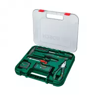 Комплект инструменти BOSCH 17части, накрайници, отвертка, клещи, чук, в куфар