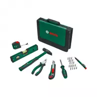 Комплект инструменти BOSCH 25части, накрайници, отвертка, клещи, чук, в чанта