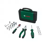 Комплект инструменти BOSCH 26части, накрайници, отвертка, клещи, в калъф