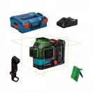 Линеен лазерен нивелир BOSCH EXLL18V-120-33CG, 3 лазерни линии, точност 3mm/10m, автоматично - small