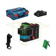 Линеен лазерен нивелир BOSCH EXLL18V-120-33CG, 3 лазерни линии, точност 3mm/10m, автоматично