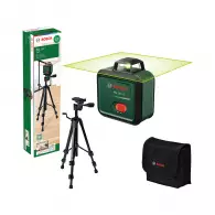 Линеен лазерен нивелир BOSCH PLL 360-1G Set, зелен лазер, точност 4mm/10m, автоматично