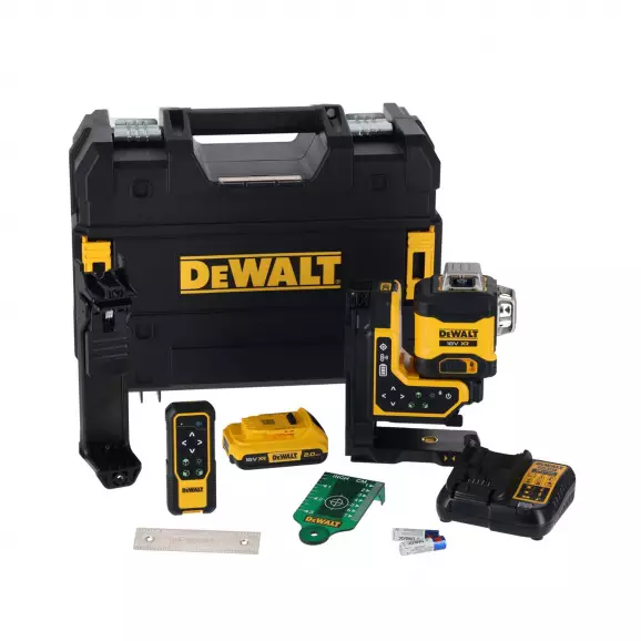 Линеен лазерен нивелир DEWALT DCLE34035D1-QW, 3 лазерни линии, точност 3mm/10m, 80м, автоматично