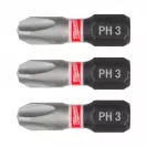 Накрайник кръстат MILWAUKEE Shockwave Impact Duty PH 3x25мм 3броя, C6.3 - small