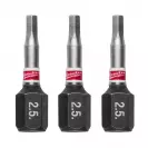 Накрайник шестограм MILWAUKEE Shockwave Impact Duty 2.5x25мм 3бр., C6.3 - small