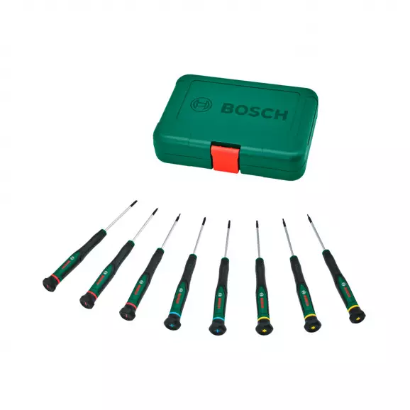 Отвертки комплект BOSCH 8части, PH, SB, TX, двукомпонентна дръжка