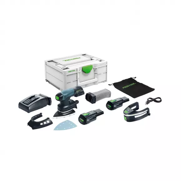 Шлайф вибрационен акумулаторен FESTOOL DTSC 400 3,0 I-Plus, 18V, 3.0Ah, Li-Ion, 6000-10000об/мин, 100х150мм