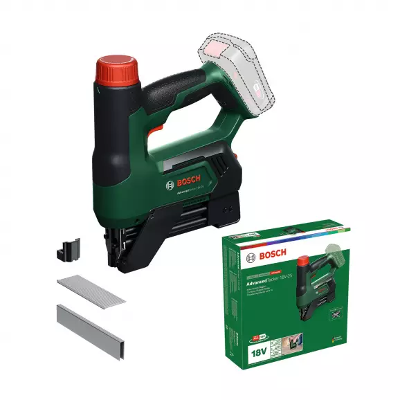 Такер акумулаторен BOSCH AdvancedTacker 18V-25, 18V, 1.5-6.0Ah, Li-Ion, за кламери тип: -