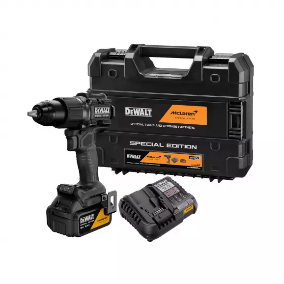 Акумулаторен ударен винтоверт DEWALT McLaren DCD86MP1T, 18V, 5.0Ah, Li-Ion, 90Nm, безчетков