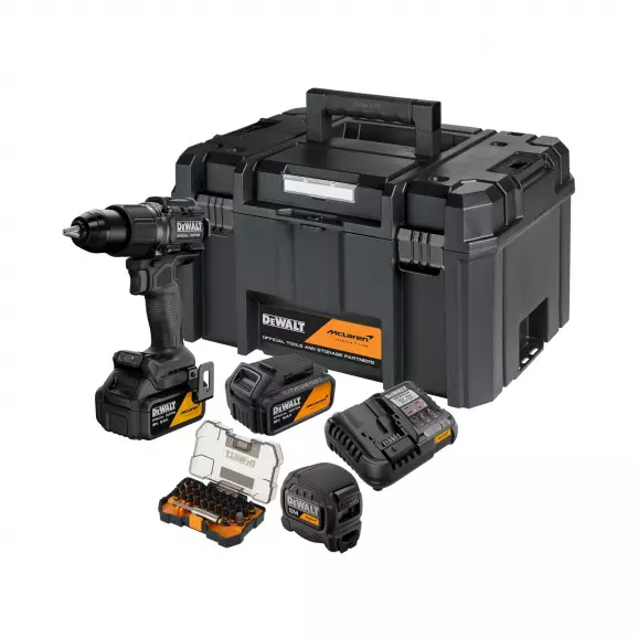 Акумулаторен винтоверт DEWALT McLaren DCD86MP2KT, 18V, 5.0Ah, Li-Ion, 90Nm, безчетков