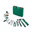 Комплект инструменти BOSCH Advanced 63части, накрайници, отвертка, клещи, чук, нивелир, ролетка, в куфар - small