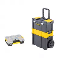 Куфар за инструменти на колела + органайзер STANLEY Essential, полипропилен, черен