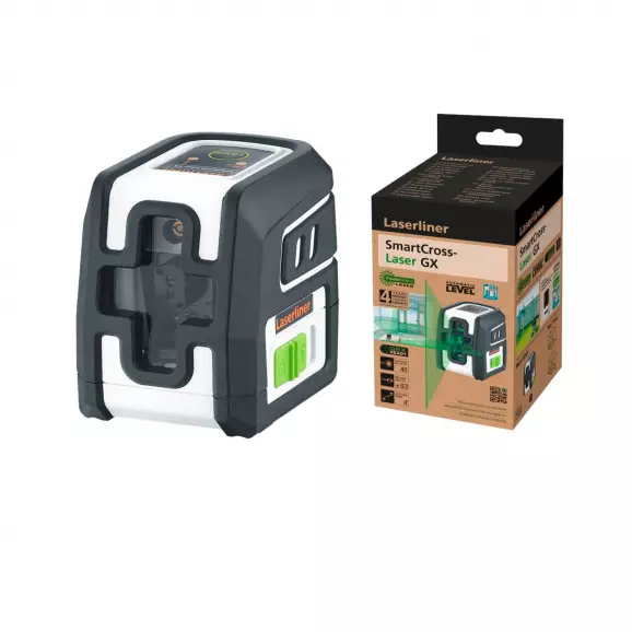 Линеен лазерен нивелир LASERLINER SmartCross-Laser GX, 2 лазерни линии, точност 3mm/10m, автоматично