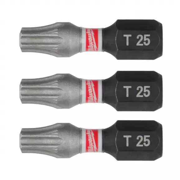 Накрайник MILWAUKEE Shockwave Impact Duty TORX 25x25мм 3броя, C6.3, 1/4