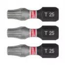 Накрайник MILWAUKEE Shockwave Impact Duty TORX 25x25мм 3броя, C6.3, 1/4
