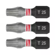 Накрайник MILWAUKEE Shockwave Impact Duty TORX 25x25мм 3броя, C6.3, 1/4