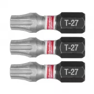Накрайник MILWAUKEE Shockwave Impact Duty TORX 27x25мм 3броя, C6.3, 1/4