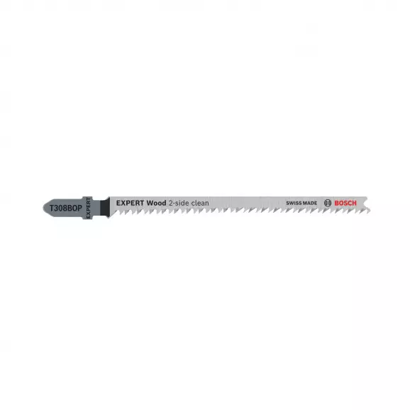 Нож за прободен трион BOSCH Expert Wood T308BOP 2.2х117мм 5броя, за дървесина, HCS, Т-захват, праволинейно рязане