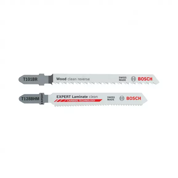 Нож за прободен трион BOSCH T101BR + T128BHM 26 броя, за дървесина, ламинат, HCS, Т-захват, праволинейно рязане