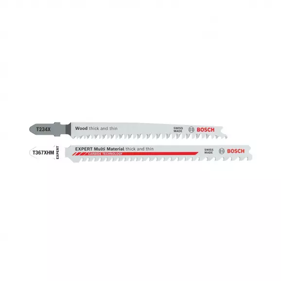 Нож за прободен трион BOSCH T234X + T367XHM 26 броя, за дървесина, HCS, Т-захват, праволинейно рязане