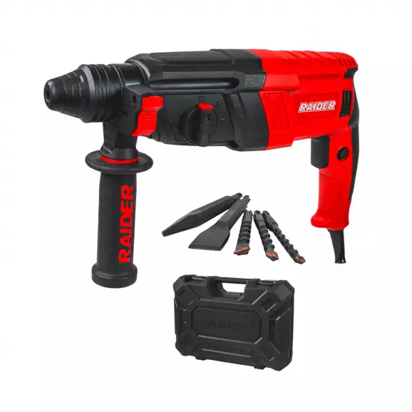 Перфоратор RAIDER RD-HD62, 800W, 0-1300об, 5300уд/мин, 2.8J, SDS-Plus
