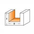 Прав фрезер CMT D=16мм I=12мм L=38мм S=8мм Z=2, HW, RH - small, 279207