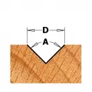 Профилен фрезер V-образен CMT Contractor D=11мм L=45мм I=14мм А=60° S=8мм Z=2, HW, RH - small, 278159